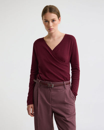 Daria Wrap Front Knitted Top
