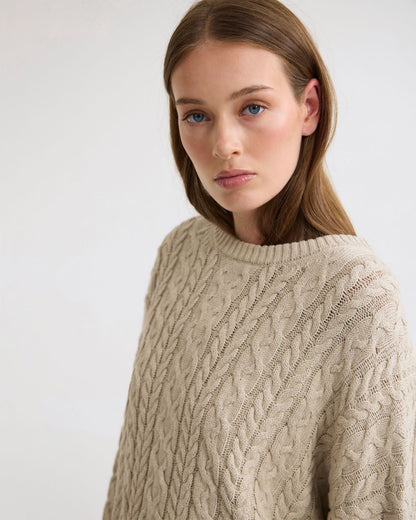 Evie Cable Knit Crew Neck