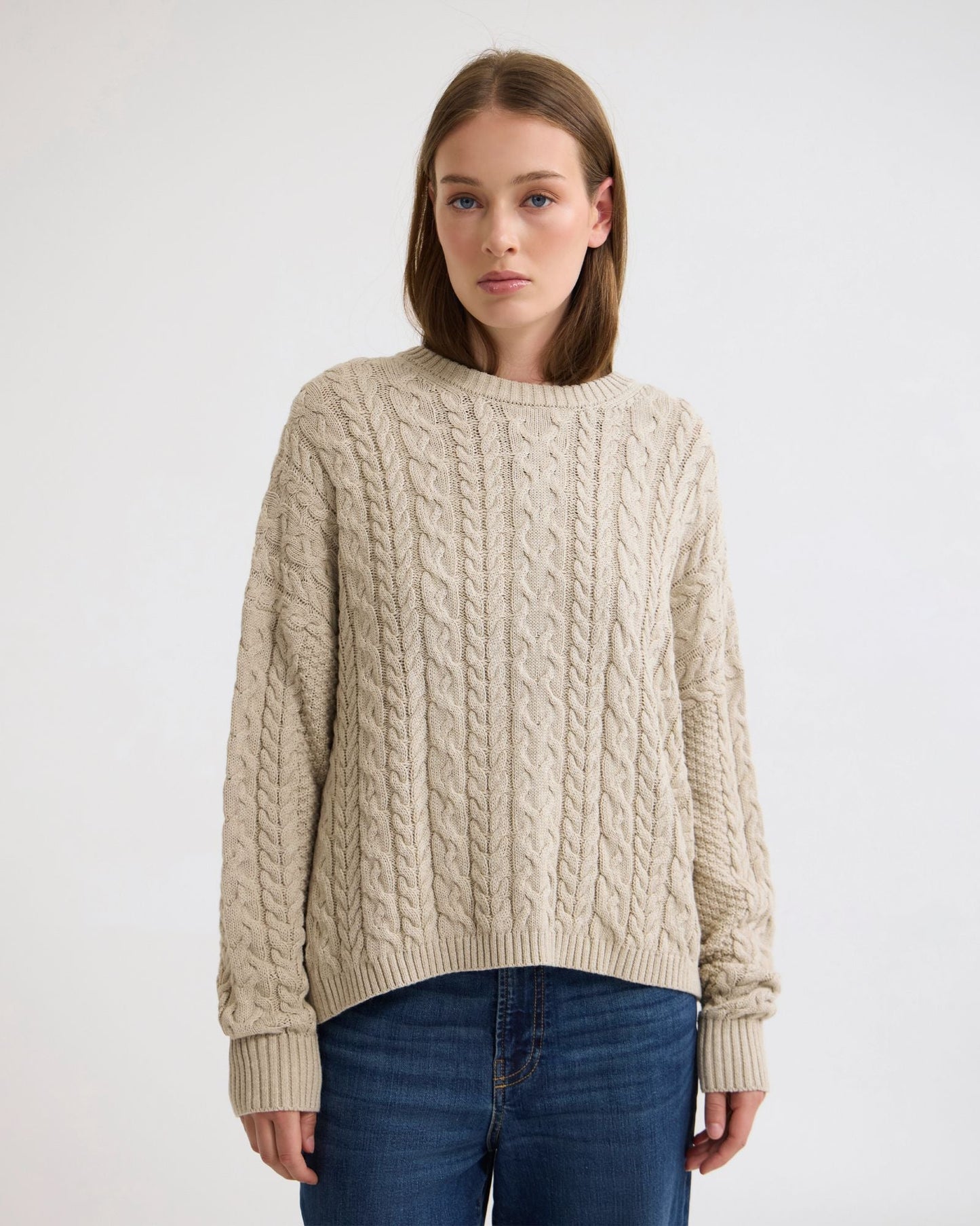 Evie Cable Knit Crew Neck