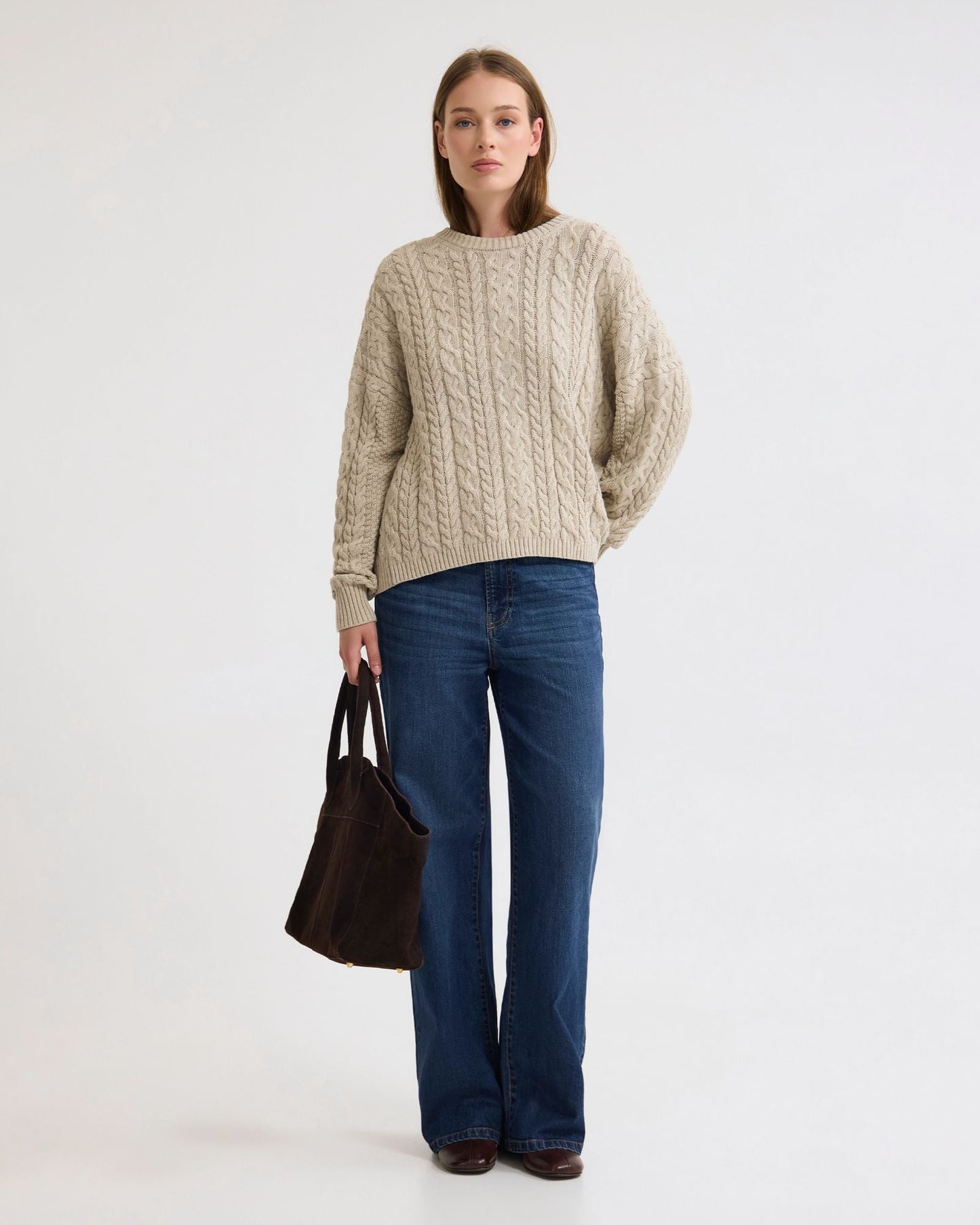 Evie Cable Knit Crew Neck