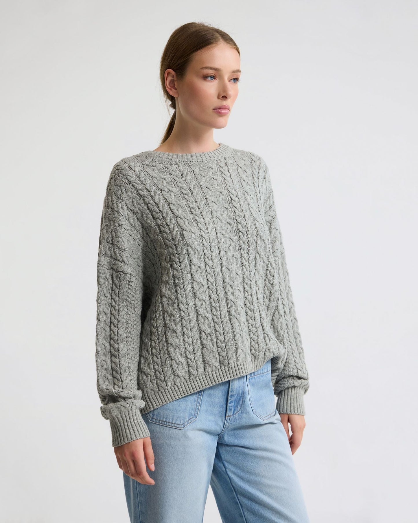 Evie Cable Knit Crew Neck
