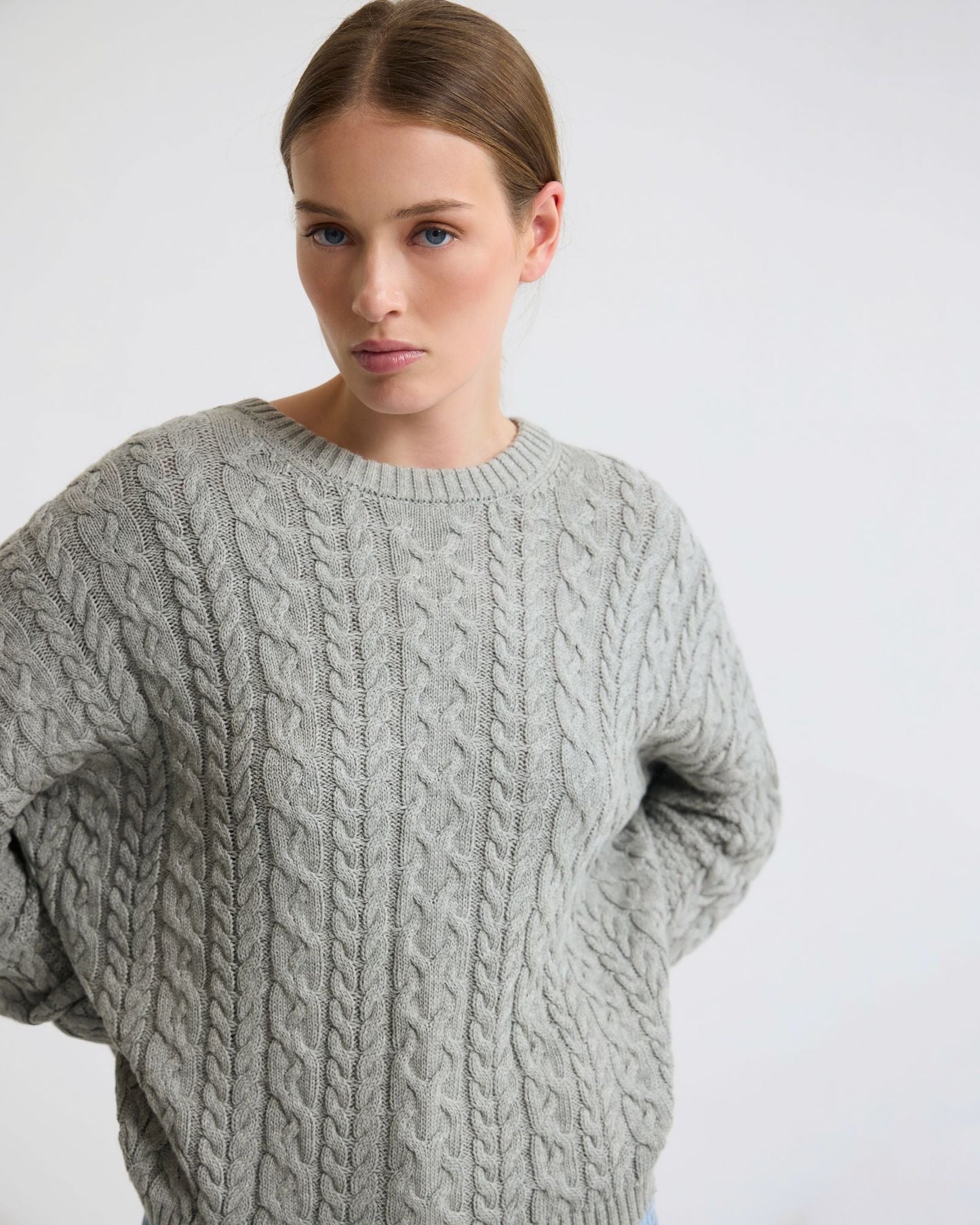 Evie Cable Knit Crew Neck
