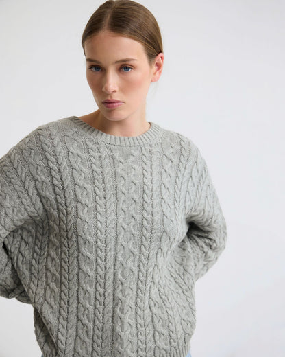 Evie Cable Knit Crew Neck