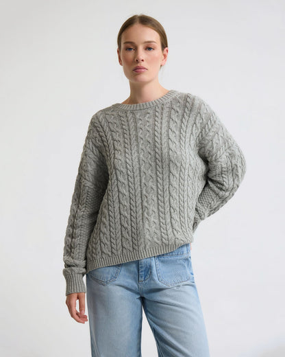 Evie Cable Knit Crew Neck