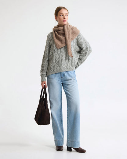 Evie Cable Knit Crew Neck