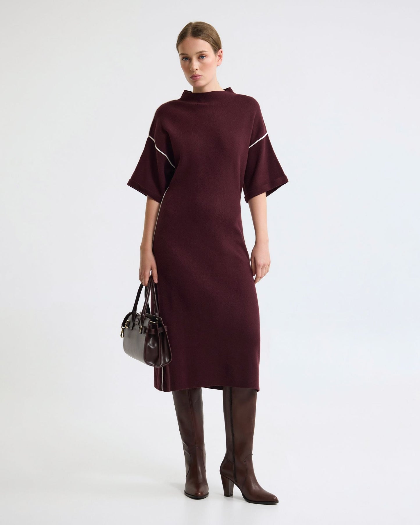 Natalya Knit Contrast Piping Dress