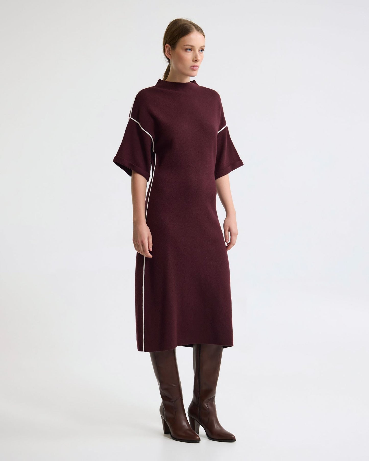 Natalya Knit Contrast Piping Dress