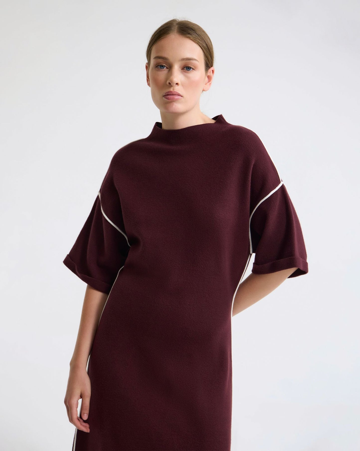 Natalya Knit Contrast Piping Dress