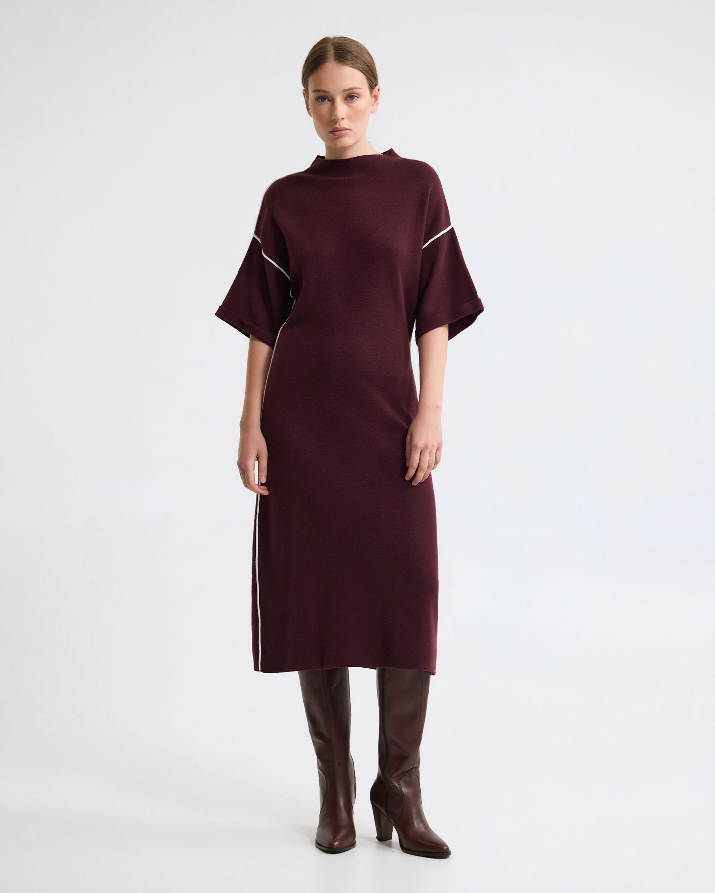 Natalya Knit Contrast Piping Dress