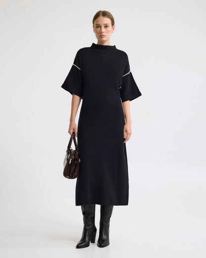 Natalya Knit Contrast Piping Dress