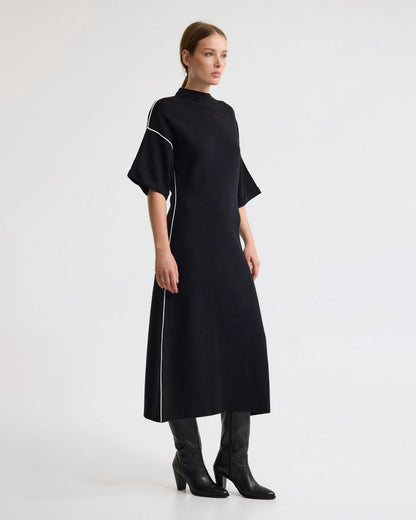 Natalya Knit Contrast Piping Dress