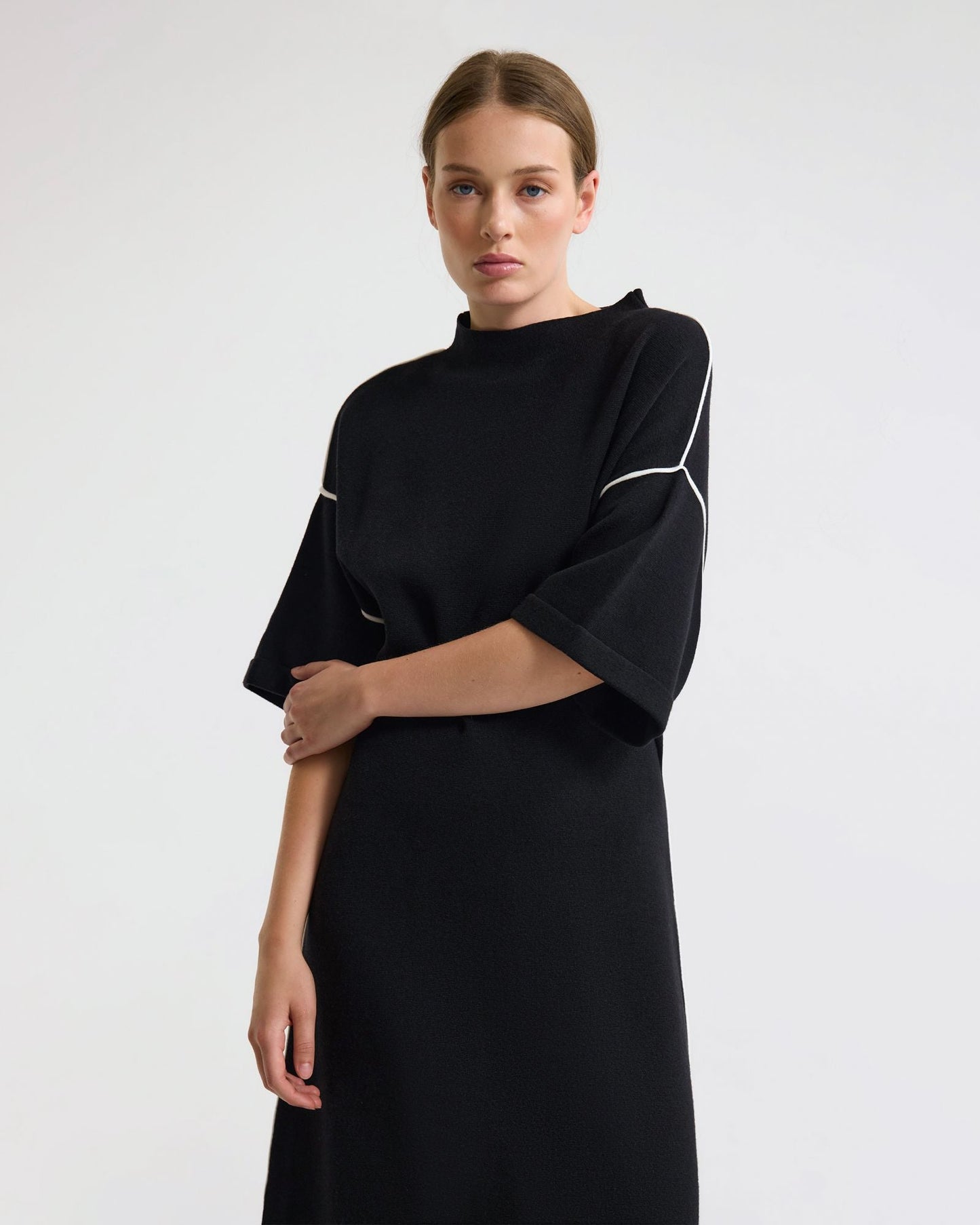 Natalya Knit Contrast Piping Dress