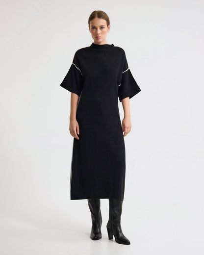Natalya Knit Contrast Piping Dress