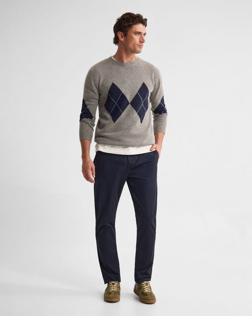 Anton Wool Argyle Crew Neck