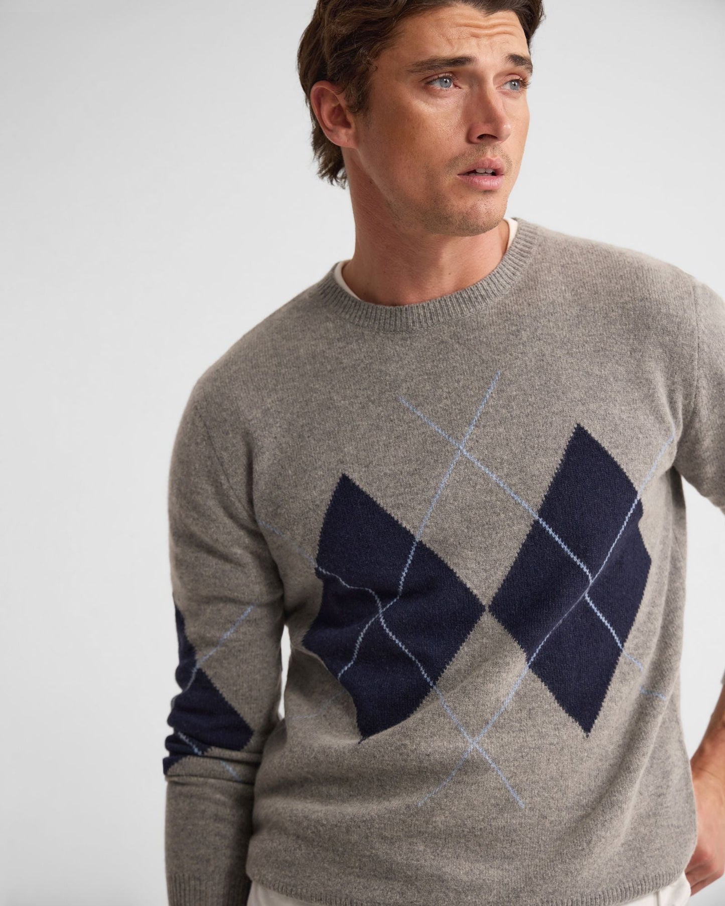 Anton Wool Argyle Crew Neck