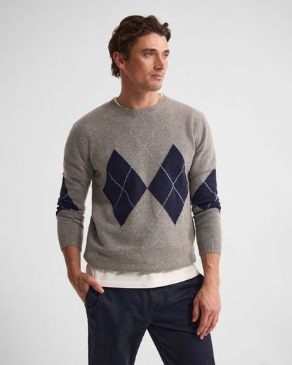 Anton Wool Argyle Crew Neck