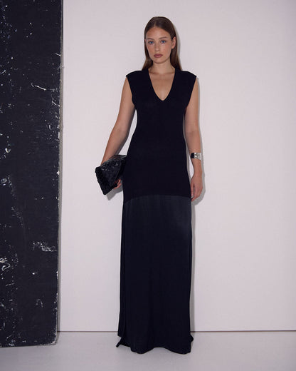 Sydney Knit Dress With Woven Skirt
