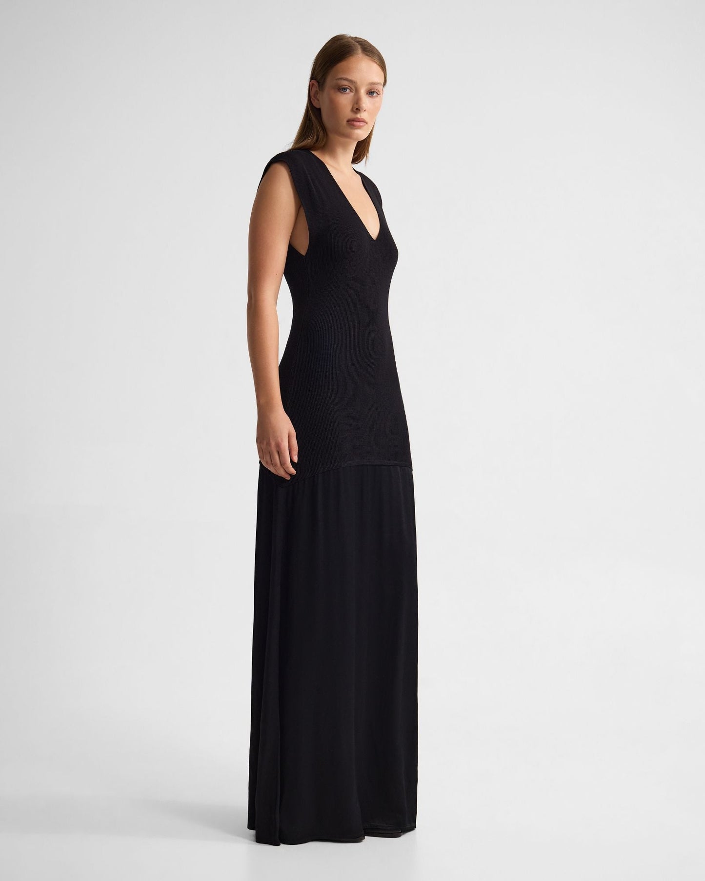 Sydney Knit Dress With Woven Skirt
