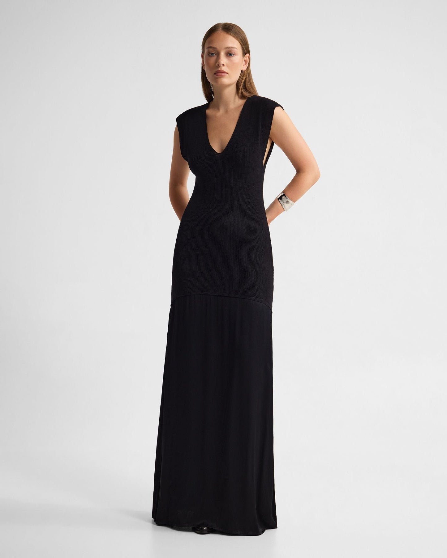 Sydney Knit Dress With Woven Skirt