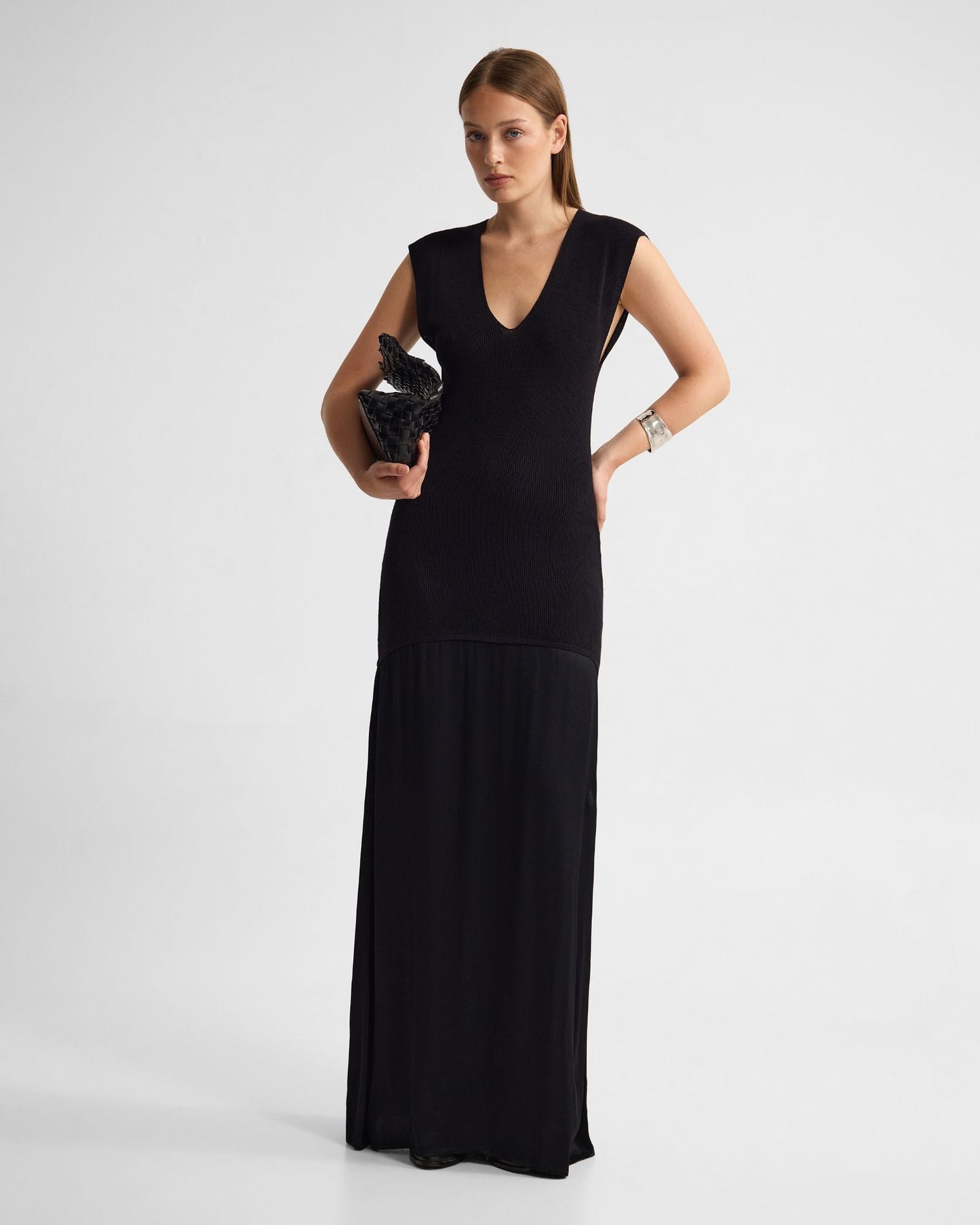 Sydney Knit Dress With Woven Skirt