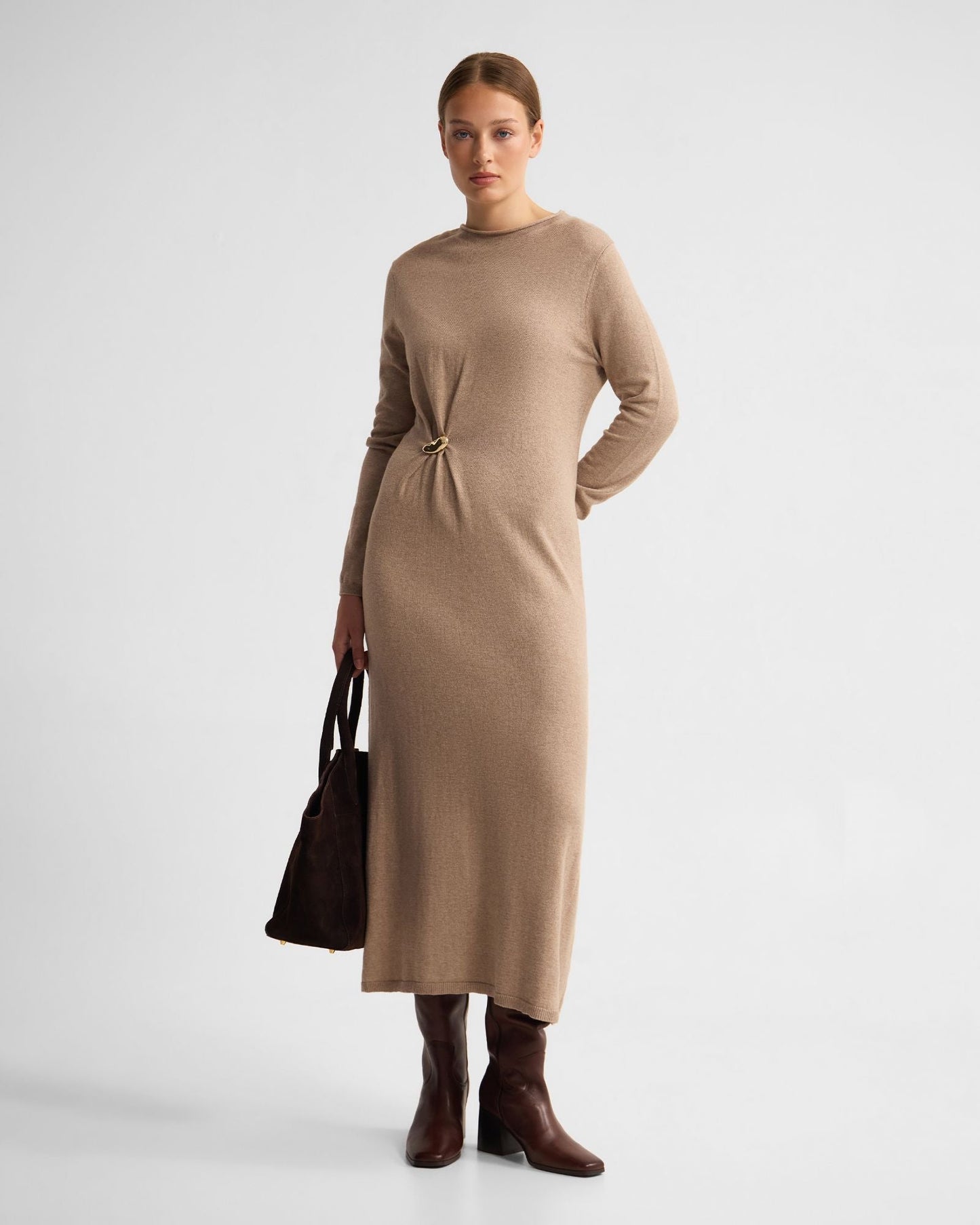 Adelaide Knitted Dress With Brooch