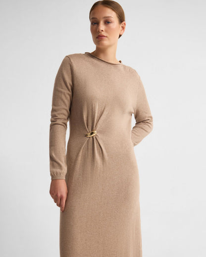 Adelaide Knitted Dress With Brooch