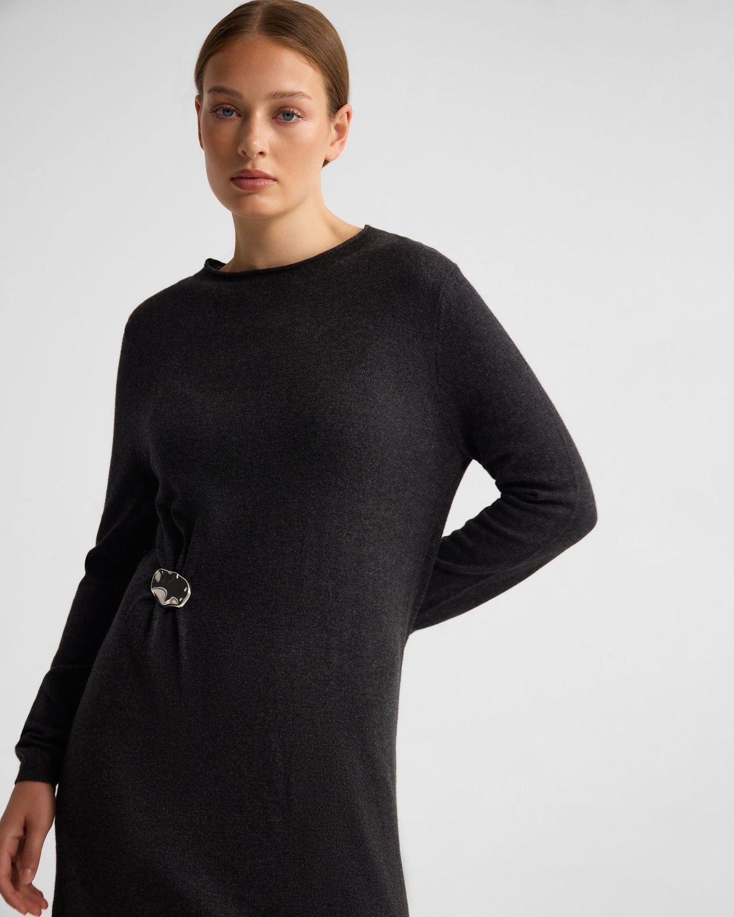 Adelaide Knitted Dress With Brooch