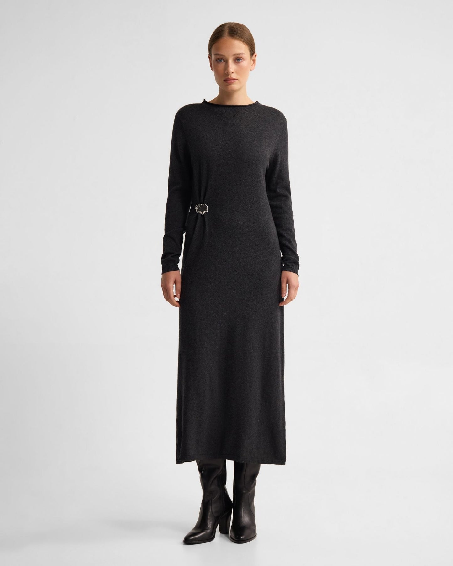 Adelaide Knitted Dress With Brooch