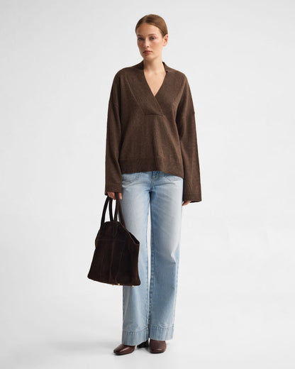 Camille V-Neck Wool Blend Knit