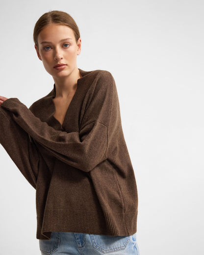 Camille V-Neck Wool Blend Knit