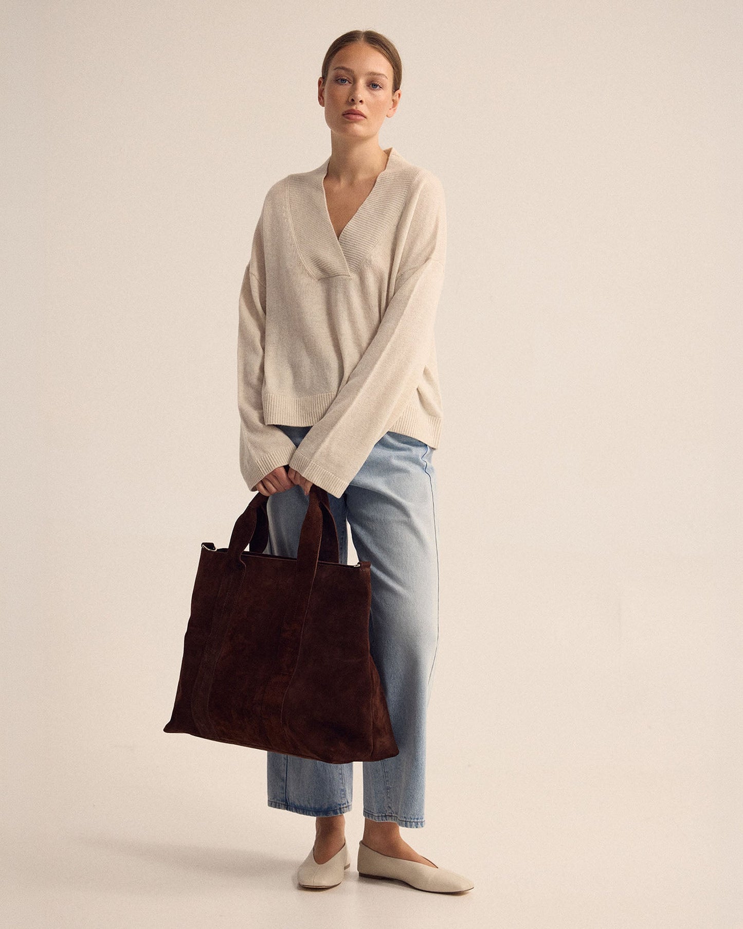 Camille V-Neck Wool Blend Knit