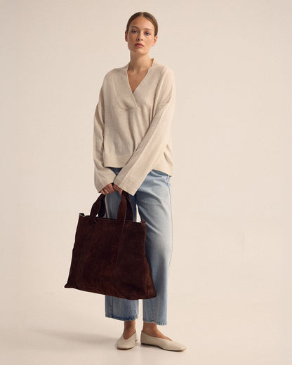 Camille V-Neck Wool Blend Knit