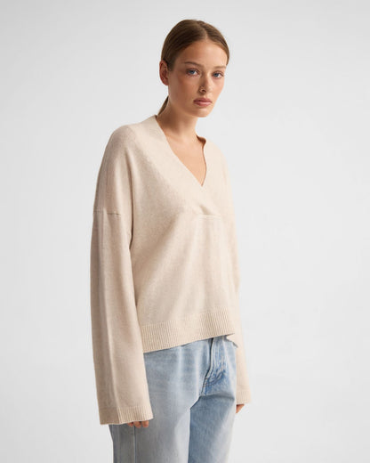 Camille V-Neck Wool Blend Knit