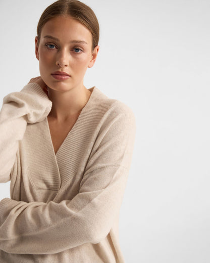 Camille V-Neck Wool Blend Knit