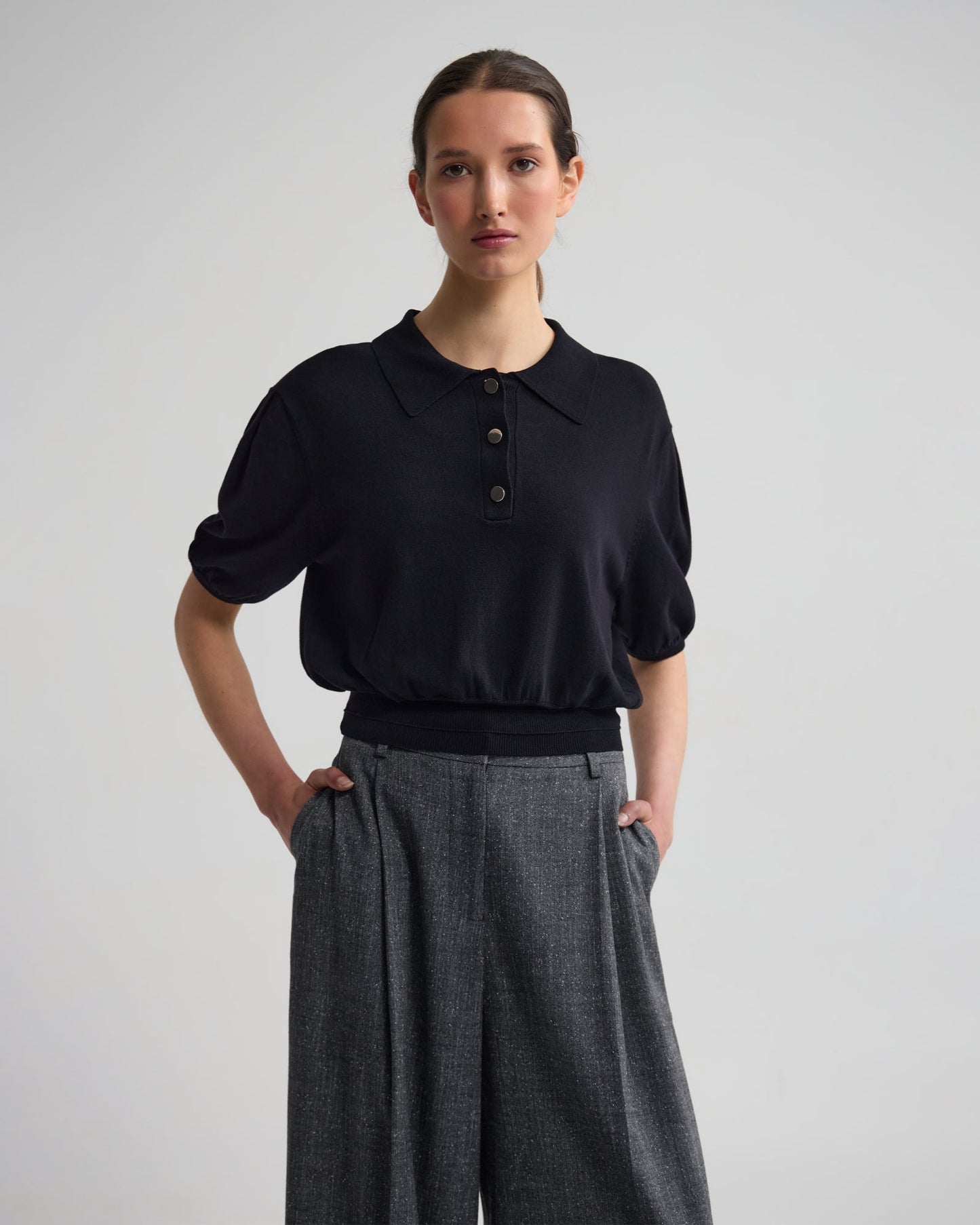 Rose Polo Knitted Top
