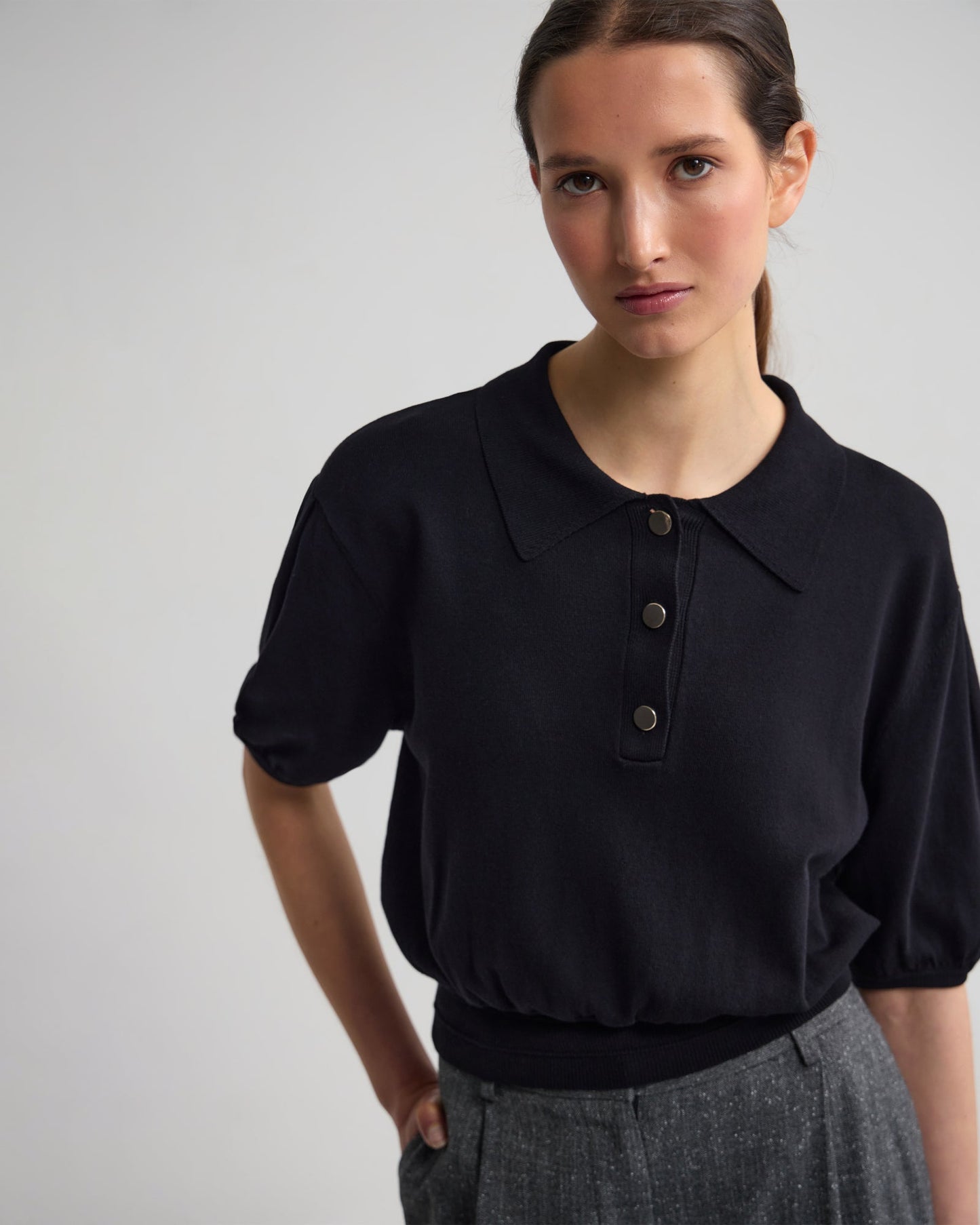 Rose Polo Knitted Top