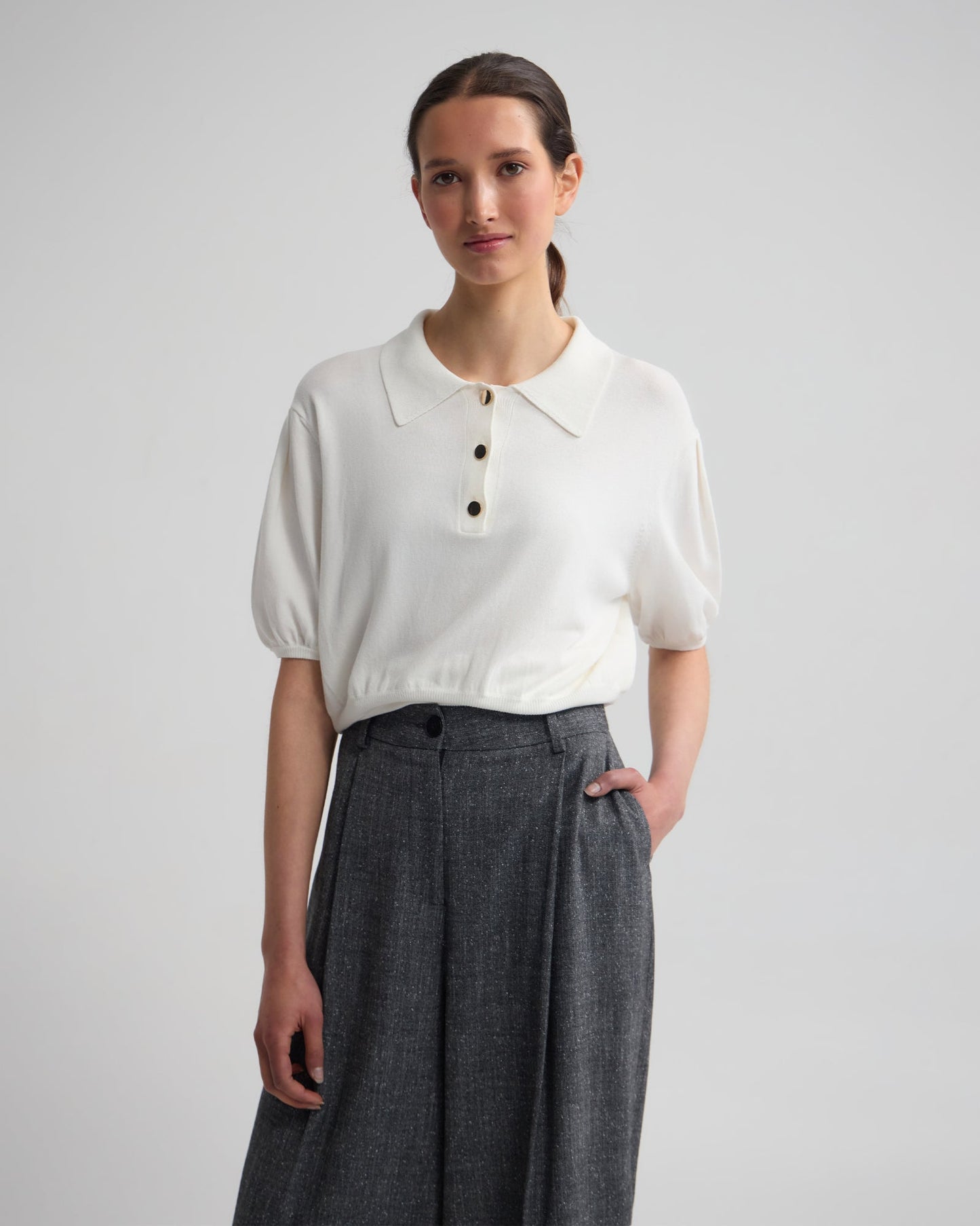 Rose Polo Knitted Top