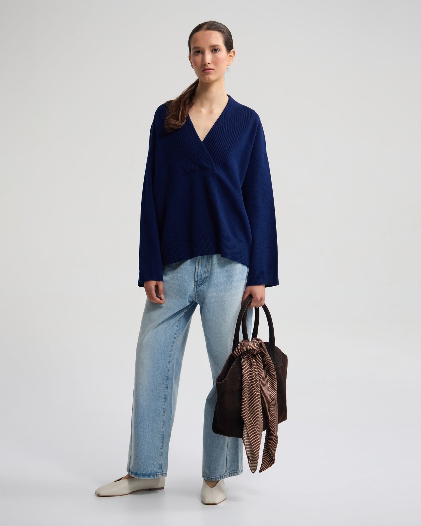 Pia Cotton V-Neck Knit