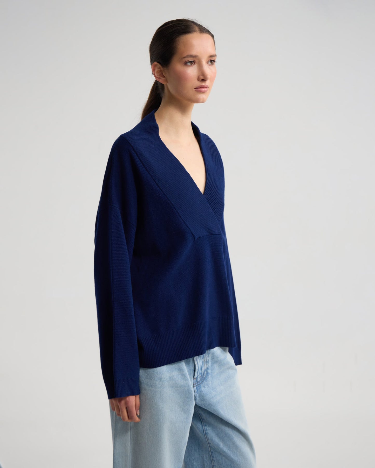 Pia Cotton V-Neck Knit