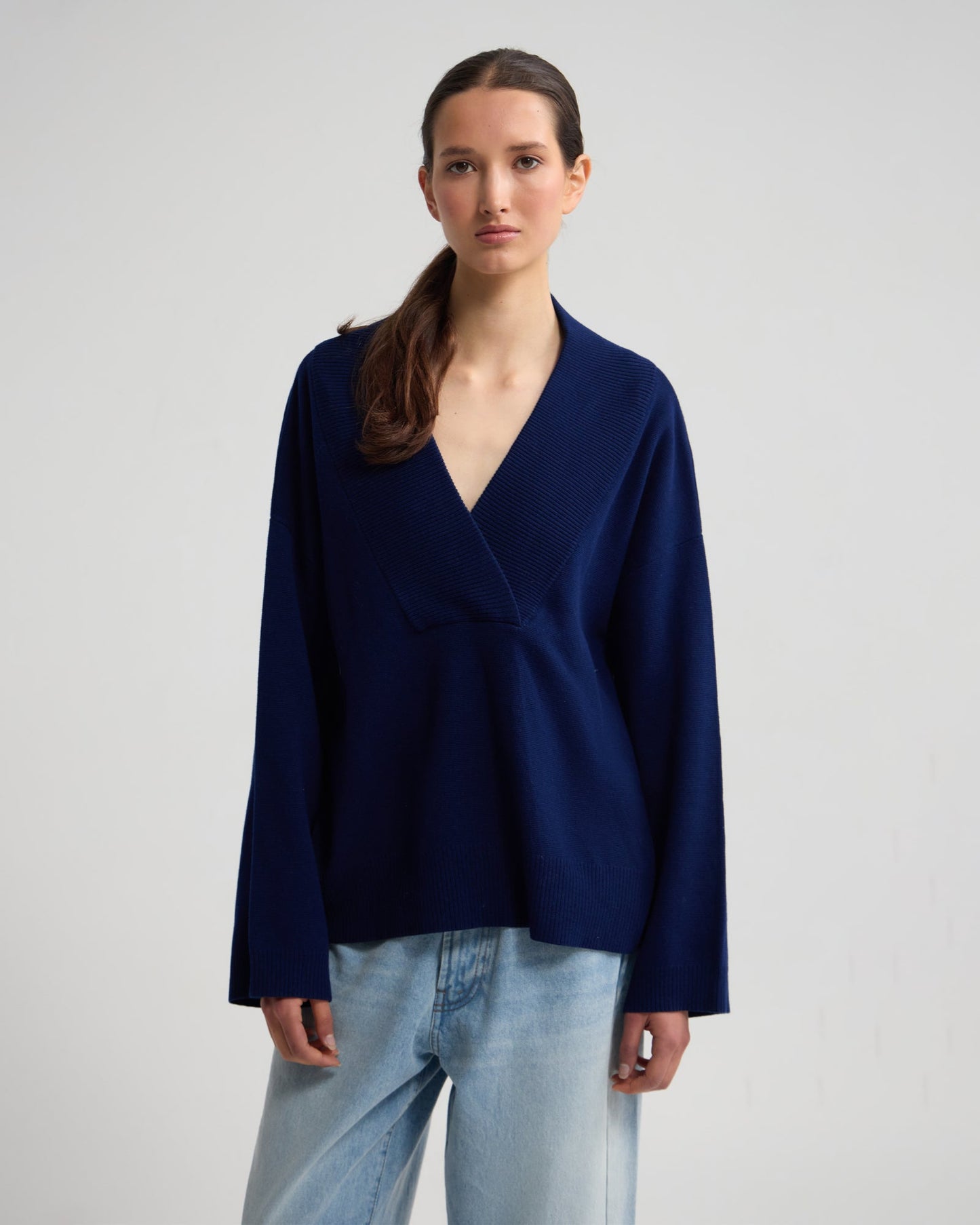 Pia Cotton V-Neck Knit