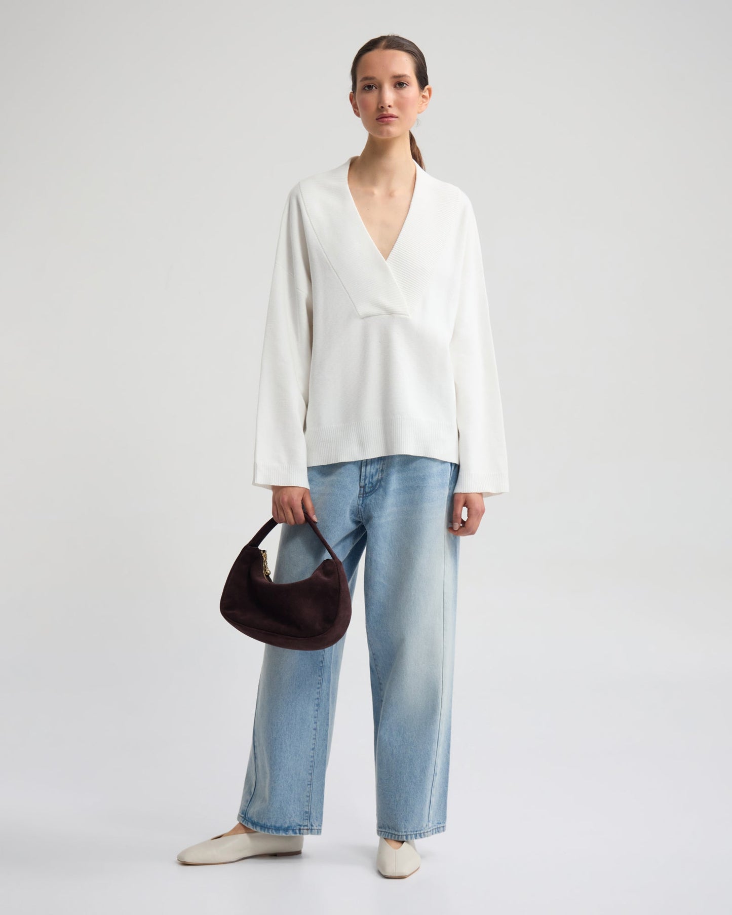 Pia Cotton V-Neck Knit