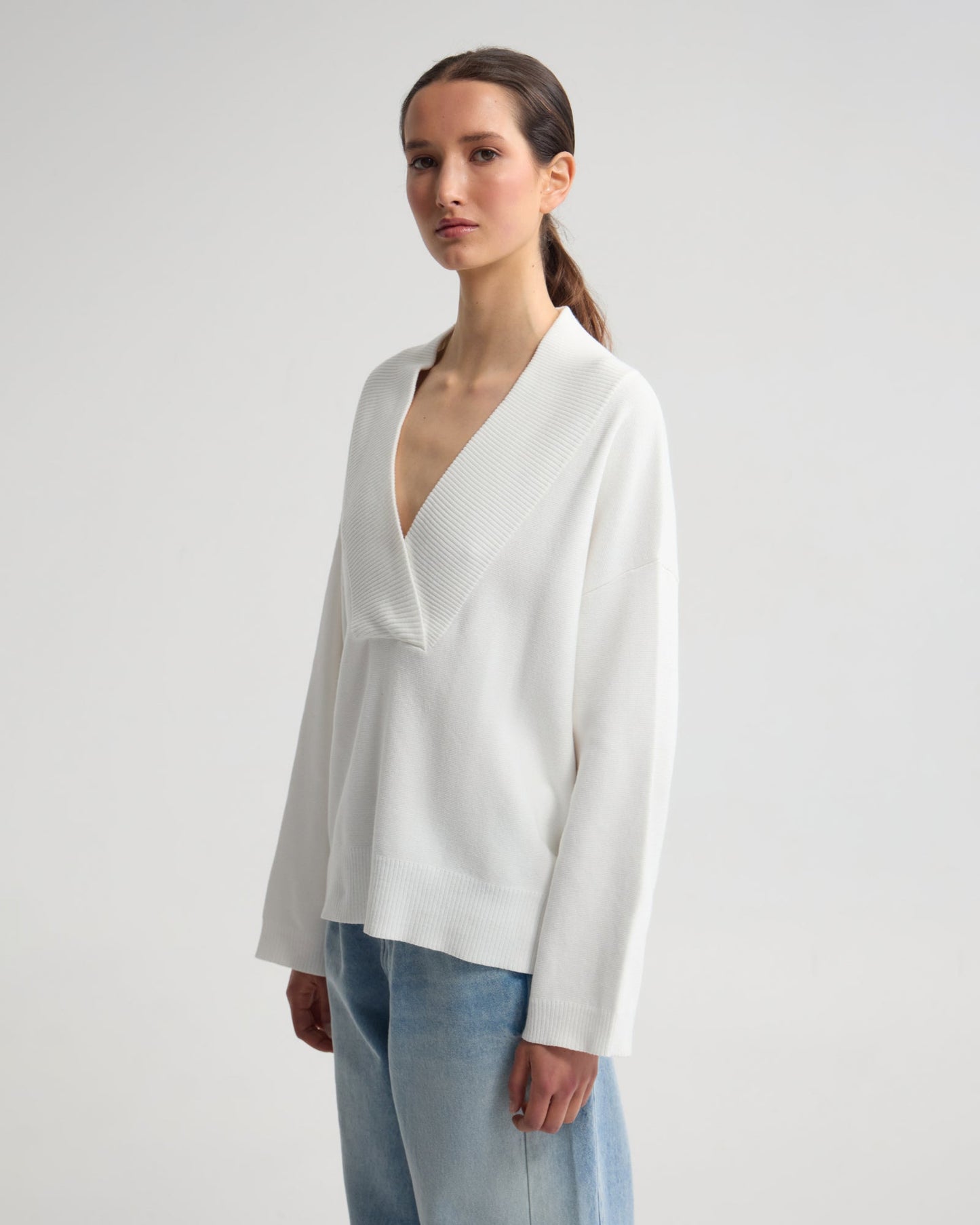 Pia Cotton V-Neck Knit