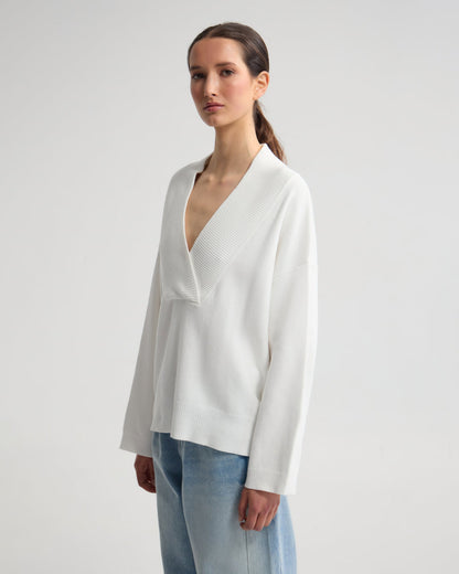 Pia Cotton V-Neck Knit