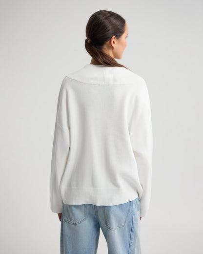 Pia Cotton V-Neck Knit