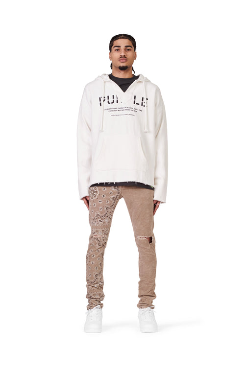 P001 LOW RISE SKINNY PANT - Corduroy Bandana Print Tan