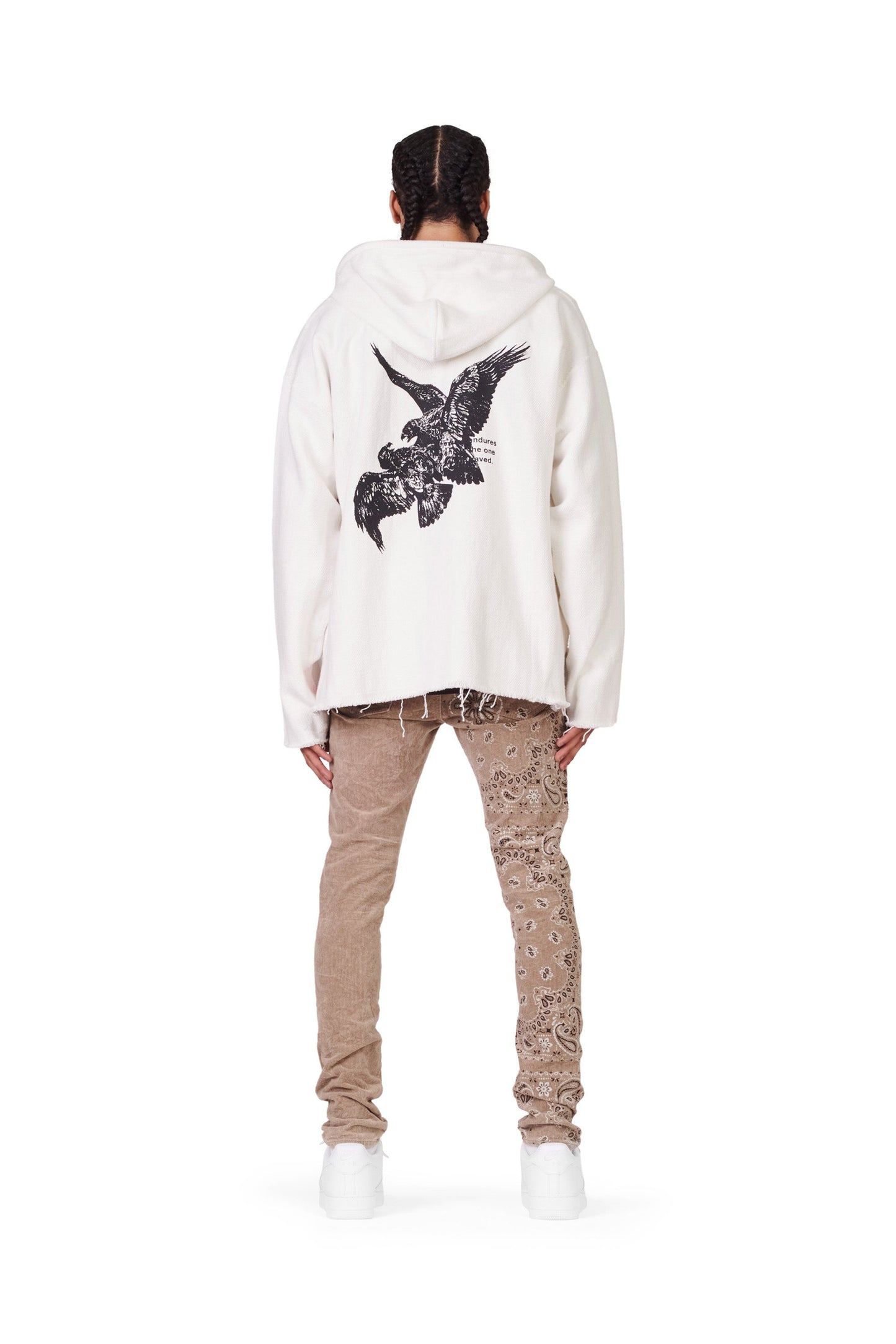 P001 LOW RISE SKINNY PANT - Corduroy Bandana Print Tan