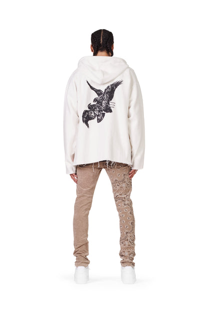 P001 LOW RISE SKINNY PANT - Corduroy Bandana Print Tan