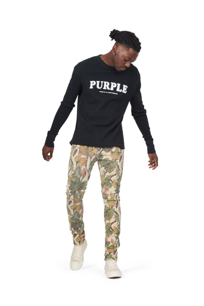 P001 LOW RISE SKINNY JEAN - Washed Camo Tan Snake