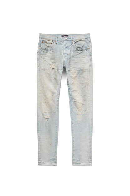P001 LOW RISE SKINNY JEAN - Light Bleached Indigo w Front Insert