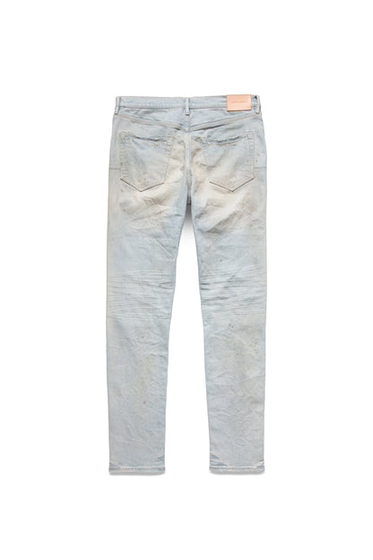 P001 LOW RISE SKINNY JEAN - Light Bleached Indigo w Front Insert